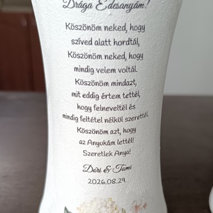 Szülő köszöntő díszvazak édesanyáknak - esküvő - emlék & ajándék - szülőköszöntő ajándék - Meska.hu