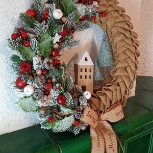 Nagy méretű Karácsonyi ajtódísz - karácsony - adventi díszek - adventi ajtódísz - Meska.hu