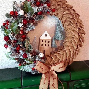 Nagy méretű Karácsonyi ajtódísz - karácsony - adventi díszek - adventi ajtódísz - Meska.hu