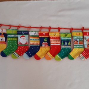 Adventi kalendárium  karácsonyi kis csizmák,lakásdekorációra is - karácsony - Meska.hu