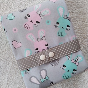 Nyuszis Pelenkázóalátét vízhatlan belsővel, hordozható - szépségápolás - pelenka & babaápolás - pelenkázó alátét - Meska.hu