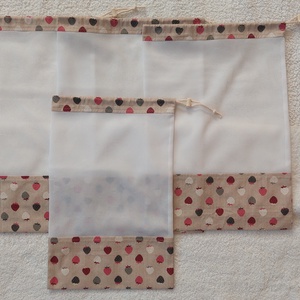 Környezetbarát textil bevásárlózsák,zacskó,  - táska & tok - bevásárlás & shopper táska - zöldség/gyümölcs zsák - Meska.hu