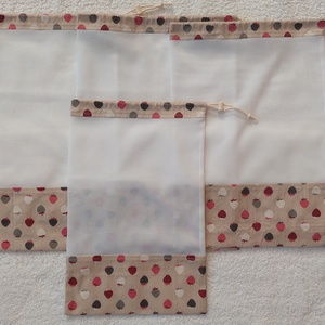 Környezetbarát textil bevásárlózsák,zacskó,  - táska & tok - bevásárlás & shopper táska - zöldség/gyümölcs zsák - Meska.hu