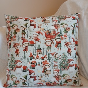 Karácsonyi manók kispárna , Otthon & Életmód, Babaszoba, gyerekszoba, Gyerek díszpárna, Varrás, MESKA