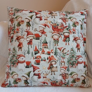 Karácsonyi manók kispárna  - otthon & életmód - babaszoba, gyerekszoba - gyerek díszpárna - Meska.hu