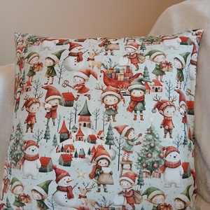 Karácsonyi manók kispárna  - otthon & életmód - babaszoba, gyerekszoba - gyerek díszpárna - Meska.hu