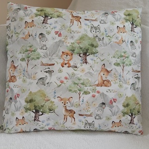Erdő lakói párna (40 x 40 cm ) - baba - mama - babaszoba dekoráció - gyerek díszpárna - Meska.hu