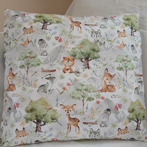Erdő lakói párna (40 x 40 cm ) - baba - mama - babaszoba dekoráció - gyerek díszpárna - Meska.hu