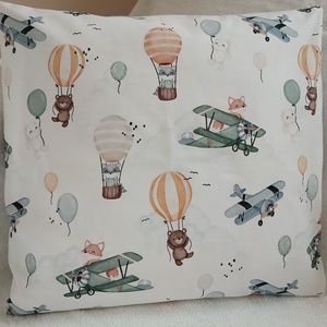 Repülőn utazó róka párna (40 x 40 cm ) - baba - mama - babaszoba dekoráció - gyerek díszpárna - Meska.hu
