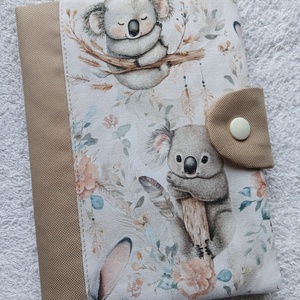 Új Design - Koala macis - Egészségügyi könyv borító textilből - baba - mama - babaemlékek - egészségügyi kiskönyv borító - Meska.hu