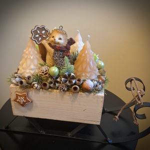 Szánkódísz - karácsony - adventi díszek - adventi asztaldísz - Meska.hu