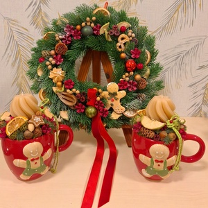 Mézis kopogtató - karácsony - adventi díszek - adventi ajtódísz - Meska.hu