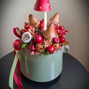 Gombás asztaldísz - otthon & életmód - dekoráció - asztal és polc dekoráció - asztaldísz - Meska.hu