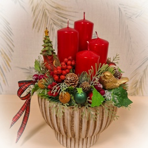 Adventi tál - otthon & életmód - dekoráció - asztal és polc dekoráció - asztaldísz - Meska.hu