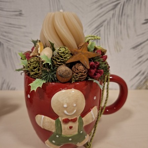 Mézikés karácsonyi bögredísz - karácsony - karácsonyi lakásdekoráció - ünnepi asztaldekoráció - Meska.hu