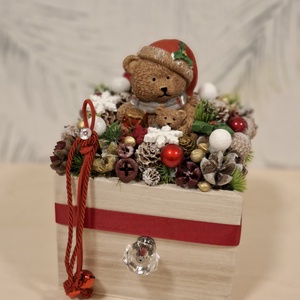 Macis karácsonyi fiókdísz - Meska.hu