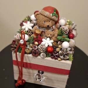 Macis karácsonyi fiókdísz - otthon & életmód - dekoráció - asztal és polc dekoráció - asztaldísz - Meska.hu