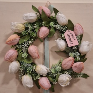 Tavaszi ajtódísz, Otthon & Életmód, Dekoráció, Ajtó- és ablak dekoráció, Ajtódísz & Kopogtató, Virágkötés, MESKA