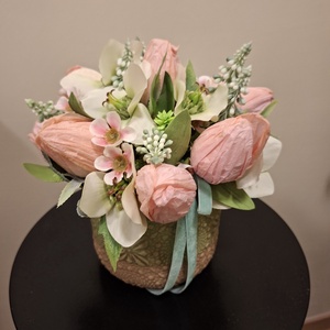 Tavaszi asztaldísz, Otthon & Életmód, Dekoráció, Asztal és polc dekoráció, Asztaldísz, Virágkötés, MESKA