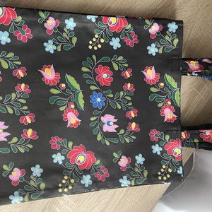 Matyómintás vászonszatyor -fekete - táska & tok - bevásárlás & shopper táska - shopper, textiltáska, szatyor - Meska.hu