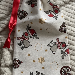 Rénszarvasos mikulászsák, Karácsony, Mikulás, Mikulás zsák, Varrás, MESKA