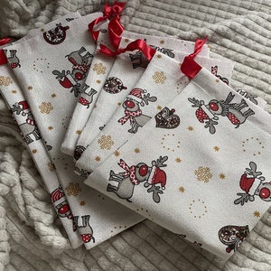 Rénszarvasos mikulászsák - karácsony - mikulás - mikulás zsák - Meska.hu