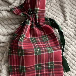 Manómintás kockás mikulászsák - karácsony - mikulás - mikulás zsák - Meska.hu