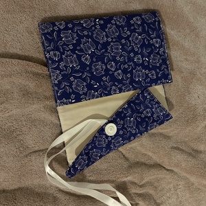 Vászon könyvborító kékfestő mintás - könyv & zene - könyvtok - Meska.hu