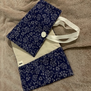 Vászon könyvborító kékfestő mintás - könyv & zene - könyvtok - Meska.hu