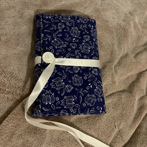 Vászon könyvborító kékfestő mintás, Könyv & Zene, Könyvtok, Varrás, MESKA