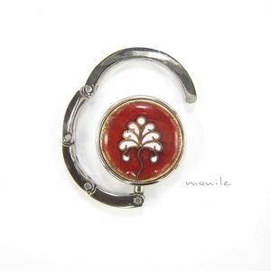 Életfa tűzzománc táskatartó, táskaakasztó (bordó-fehér) -  - Meska.hu