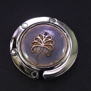 Kék-barna tűzzománc táskaakasztó - táska & tok - kulcstartó & táskadísz - táskaakasztó - Meska.hu