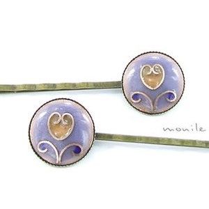 Tulipános kék-barna tűzzománc hajcsat, Ruha & Divat, Hajdísz & Hajcsat, Hajcsat & Hajtű, Ékszerkészítés, Tűzzománc, MESKA