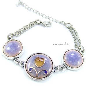 Tulipános kék-barna tűzzománc karkötő, Ékszer, Karkötő, Lánc karkötő, Ékszerkészítés, Tűzzománc, MESKA