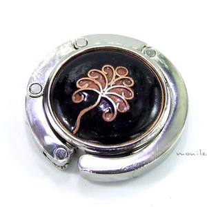 Fekete-rózsaszín tűzzománc táskatartó - táska & tok - kulcstartó & táskadísz - táskaakasztó - Meska.hu