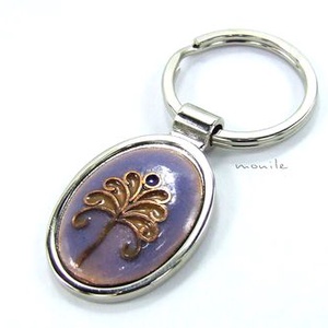 Életfa tűzzománc kulcstartó (kék-barna), Táska & Tok, Kulcstartó & Táskadísz, Kulcstartó, Ékszerkészítés, Tűzzománc, MESKA