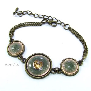 Szíves pisztáciazöld tűzzománc karkötő - ékszer - karkötő - lánc karkötő - Meska.hu