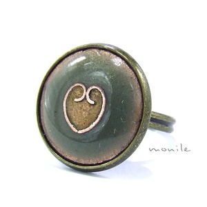 Szíves pisztáciazöld tűzzománc gyűrű, Ékszer, Gyűrű, Szoliter gyűrű, Ékszerkészítés, Tűzzománc, MESKA