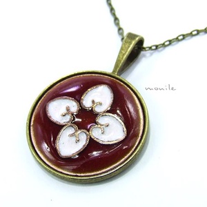 Bordó-fehér tűzzománc nyaklánc, , Ékszerkészítés, Tűzzománc, MESKA