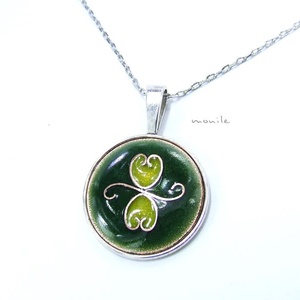 Zöld-sárga tűzzománc nyaklánc -  - Meska.hu