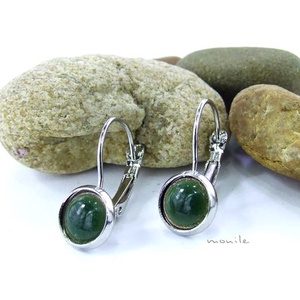 Kicsi haragoszöld tűzzománc fülbevaló -  - Meska.hu