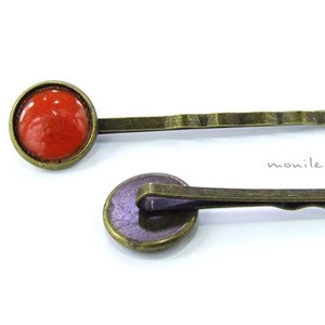 Narancssárga tűzzománc hajcsat -  - Meska.hu