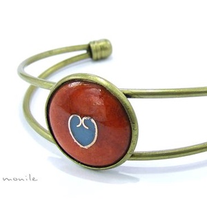 Narancs-türkiz tűzzománc karperec, , Ékszerkészítés, Tűzzománc, MESKA