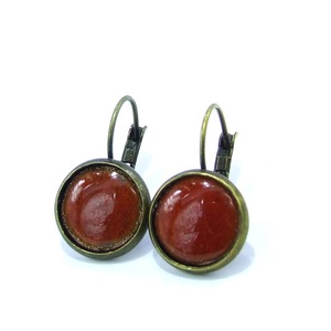 Narancs tűzzománc fülbevaló, , Ékszerkészítés, Tűzzománc, MESKA