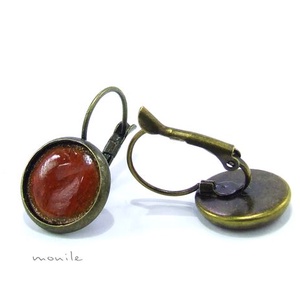 Narancs tűzzománc fülbevaló -  - Meska.hu