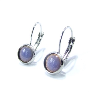 Kicsi levendulakék tűzzománc fülbevaló, Ékszer, Fülbevaló, Lógó fülbevaló, Ékszerkészítés, Tűzzománc, MESKA