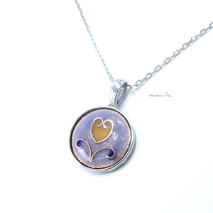 Tulipános kék-barna tűzzománc nyaklánc - ékszer - nyaklánc - medálos nyaklánc - Meska.hu