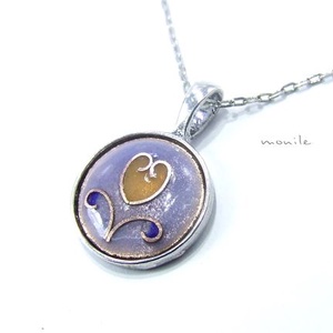 Tulipános kék-barna tűzzománc nyaklánc, Ékszer, Nyaklánc, Medálos nyaklánc, Ékszerkészítés, Tűzzománc, MESKA