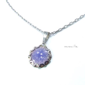 Levendulakék tűzzománc nyaklánc, Ékszer, Nyaklánc, Medálos nyaklánc, Ékszerkészítés, Tűzzománc, MESKA