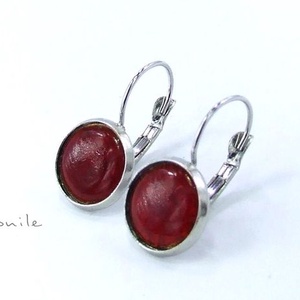 Mélypiros tűzzománc fülbevaló, Ékszer, Fülbevaló, Lógó fülbevaló, Ékszerkészítés, Tűzzománc, MESKA